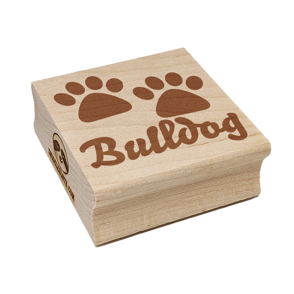 Meow Kitty Cat Paw Prints With Hearts Small Rubber Stamp - 1.25 Inch For Crafting & DIY