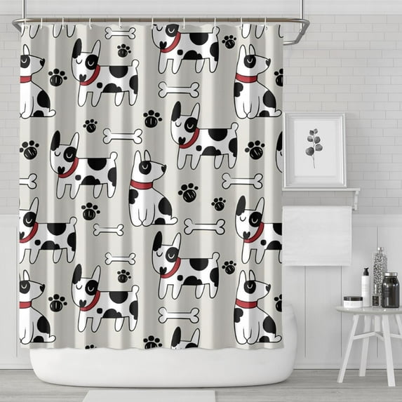 Bulldog Dog Shower Curtain 72"x84" ,Bathroom Decorative Shower Curtains Set with 12 Hooks,Modern Waterproof Washable Shower Curtain