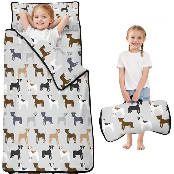 Bulldog Dog Toddler Nap Mats for Kids Preschool,Sleeping Mat Bag or Kids,Toddler Sleeping Bag,Toddler Nap Mat or Daycare