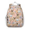 thumbnail image 1 of Bulldog Dog and Flower Florals Backpack for School,Cute School Bag,Schoolbag with Adjustable Shoulder Straps & Padded Back,15"x11.42"x5.5", 1 of 6