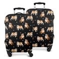 thumbnail image 1 of Bulldog Dog and Footprints Luggage Cover Fashion Suitcase Cover Baggage Covers Fit 25-28 Inch Luggage (Go Travel), 1 of 5