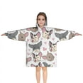 thumbnail image 1 of Bulldog Dog and Love Heart Blanket Hoodies for Kids 6-13YR Oversize Wearable Blanket Hoodies for Boys Girls Teens, 1 of 7