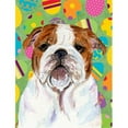 thumbnail image 1 of Bulldog English Easter Eggtravaganza House Size Canvas Flag, 1 of 1