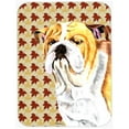 thumbnail image 1 of Bulldog English Fall Leaves Portrait Glass Cutting Board- Large, 1 of 1