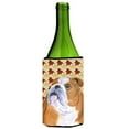 thumbnail image 1 of Bulldog English Fall Leaves Portrait Wine bottle sleeve Hugger, 1 of 1