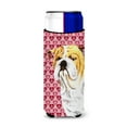 thumbnail image 1 of Bulldog English Hearts Love Valentines Day Portrait Ultra Hugger for slim cans, 1 of 6