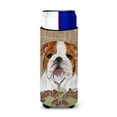 thumbnail image 1 of Bulldog English on Faux Burlap with Pine Cones Ultra Hugger for slim cans, 1 of 6