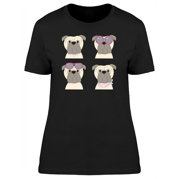 Bulldog Fashion Doodle Set T-Shirt Women -Image by Shutterstock, Female XX-Large
