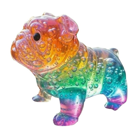 Bulldog Figurine Decorative Resin Dog Statue Unique Bulldog Ornament for Home Office Desk Shelf Art Decor Gift Collectible