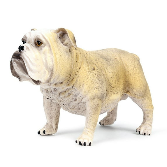 Bulldog Figurine Simulated Realistic Appearance Plastic Desktop Decoration Standing Bulldog Animal Model for Children