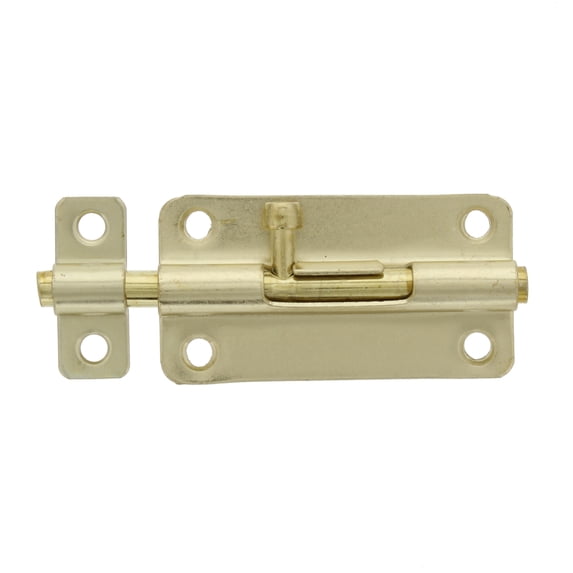 Bulldog Hardware 4 in. Barrel Bolt, Brass Plated, 1 Pack