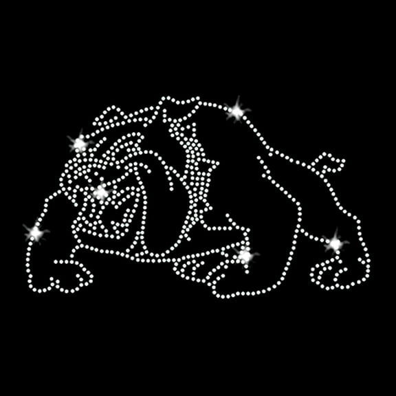 JCS Rhinestones Bulldog Image Mascot Sparkly Iron-on Rhinestone Transfer  Iron-on Bulldog Image Mascot Sparkly Iron-on Rhinestone Transfer