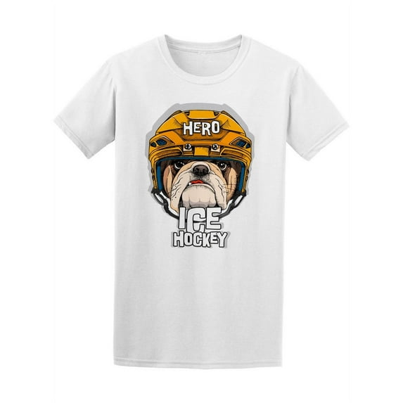 Bulldog In A Yellow Ice Hockey T-Shirt Men -Image by Shutterstock, Male Small