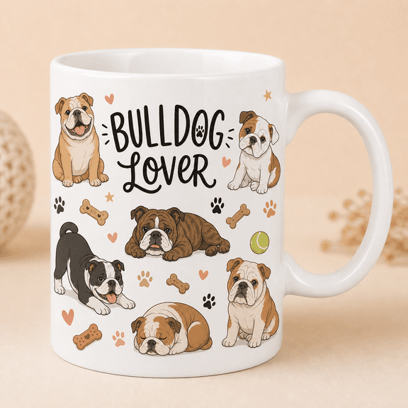 Bulldog Lover Mug Cute Dog Coffee Cup Gift for Bulldog Owners