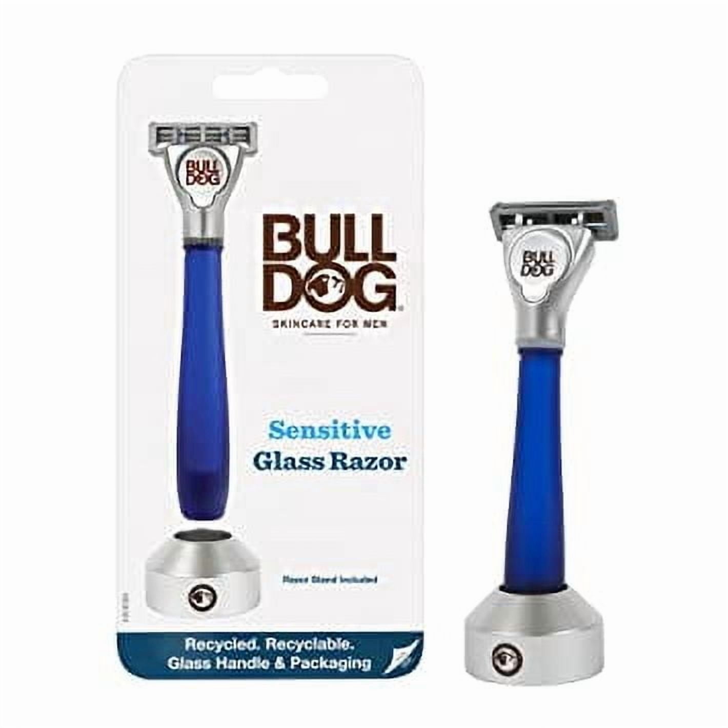 Bulldog Mens Skincare Sensitive Glass Handle Razor With Razor Stand, 1 Ea