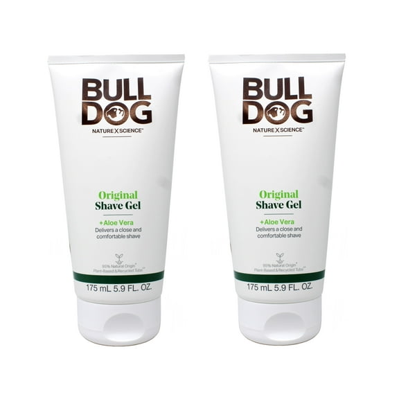Bulldog Mens Skincare and Grooming Original Shave Gel, 5.9 Ounce - 2 Pack