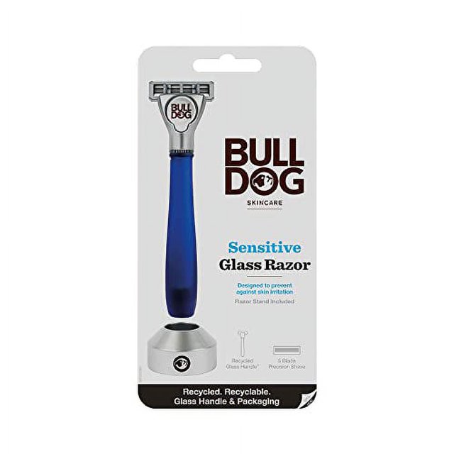 Bulldog Mens Skincare and Grooming Sensitive Recycled Glass Handle