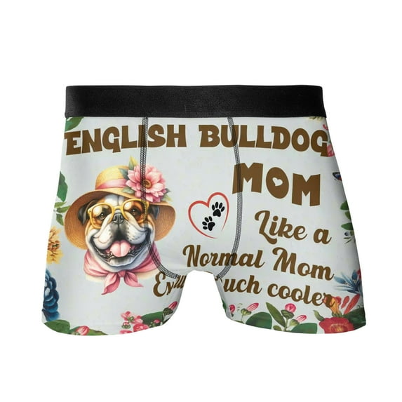 Bulldog Mom Like a Normal Mom Except Much Cooler Happy Mother's Day All Over Print Boxer Briefs Underwear for Men Dad Dog Lover Gifts Idea - 02004