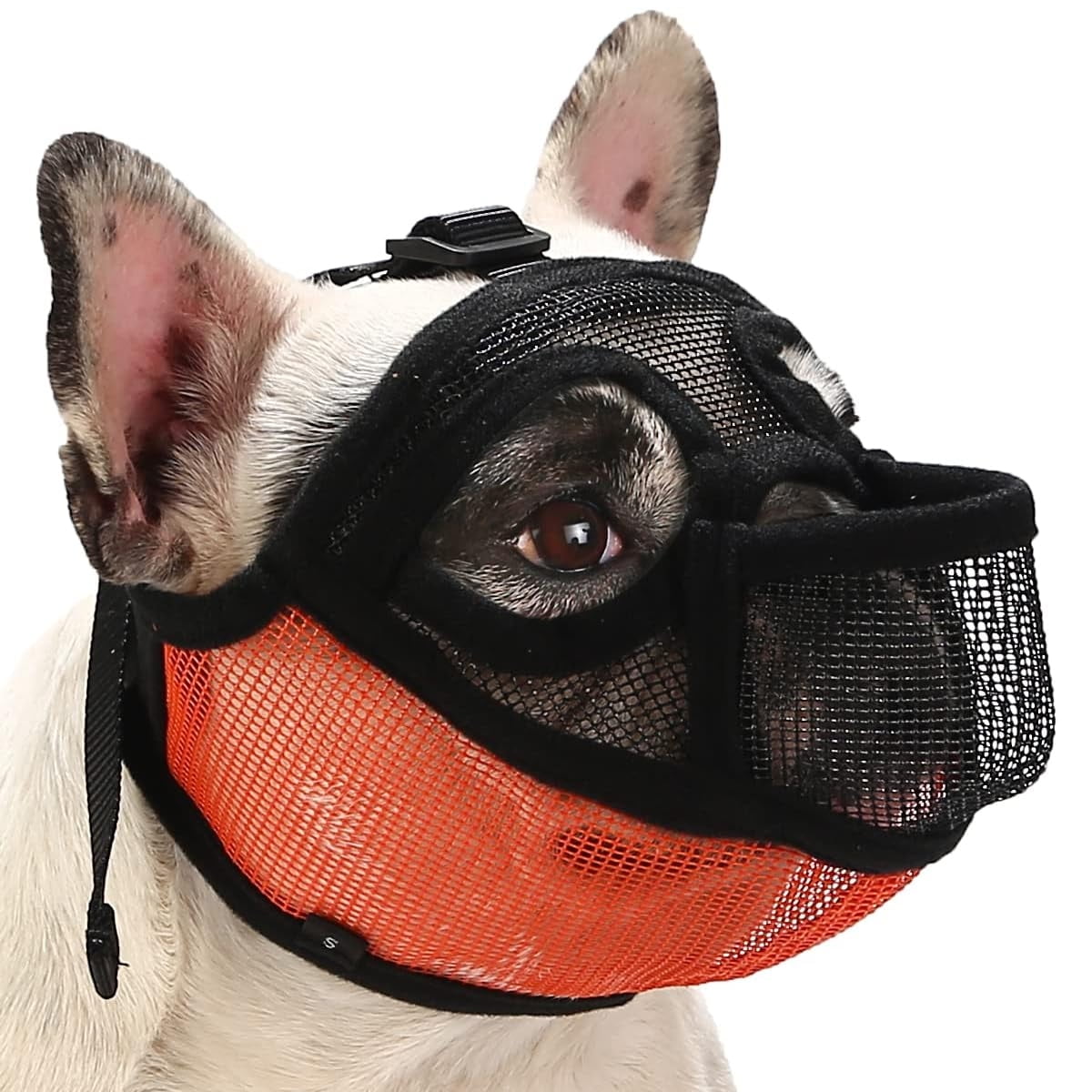 Travelwant Short Snout Dog Muzzles Adjustable Breathable Mesh Bulldog Muzzle for Biting Chewing Barking Training Walmart
