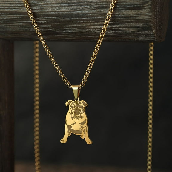 Bulldog Necklace Women Men Jewelry Stainless Steel Animal Pendant Necklaces Gift