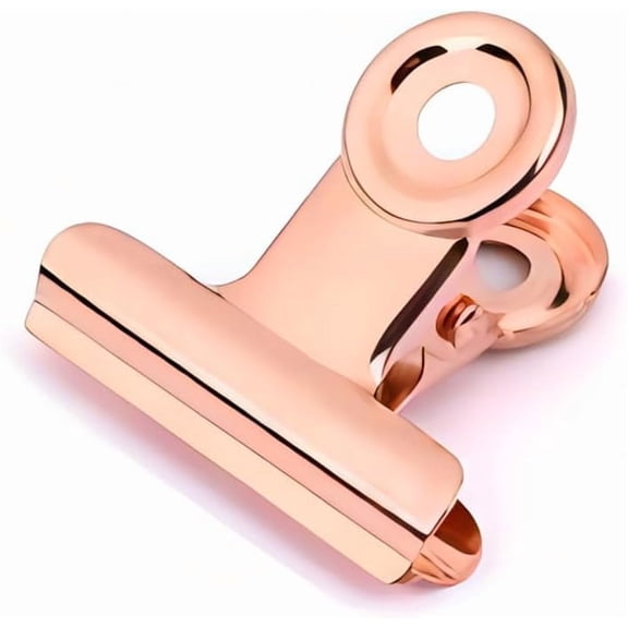 Bulldog Paper Clips Rose Gold, 20 Pcs 2 Inch Large Metal Binder Hinge Clip for Office, Food Bags, Pictures Photos, Art Crafts (50 mm)
