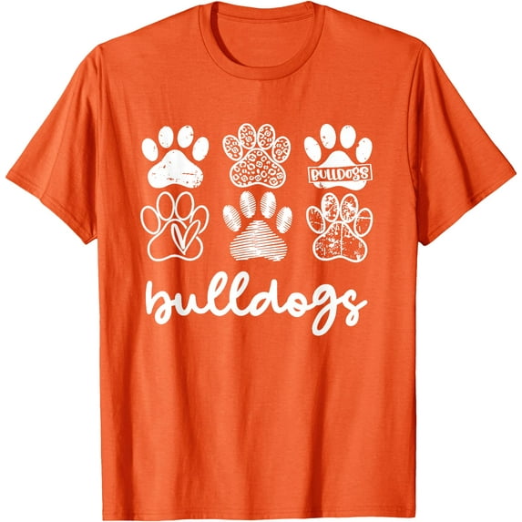 Bulldog Paw Lover Gift Softstyle Unisex T-Shirt,Orange Color,Size 3XL
