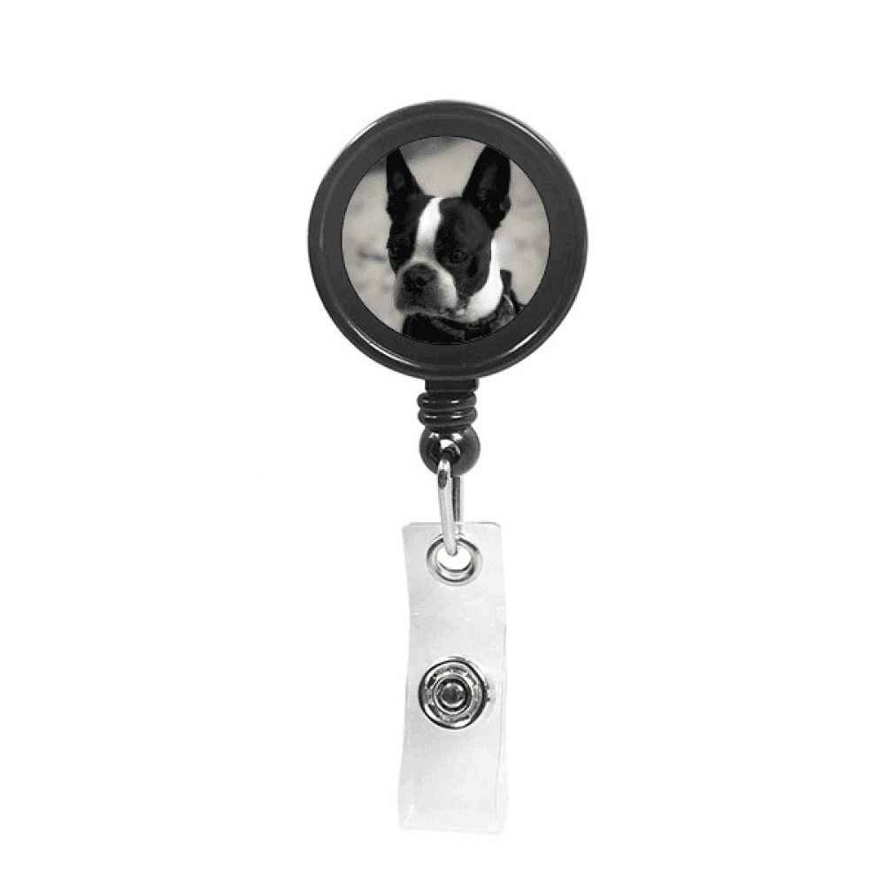 Bulldog Pet Animal Dark Picture Retractable Keychain Badge Holder ID Badge