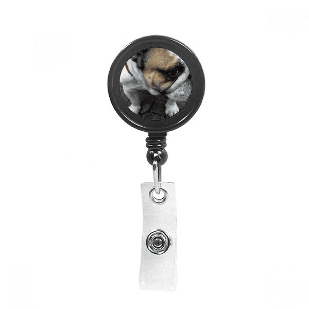 Bulldog Pet Animal Photography Pictures Retractable Keychain Badge Holder ID Badge