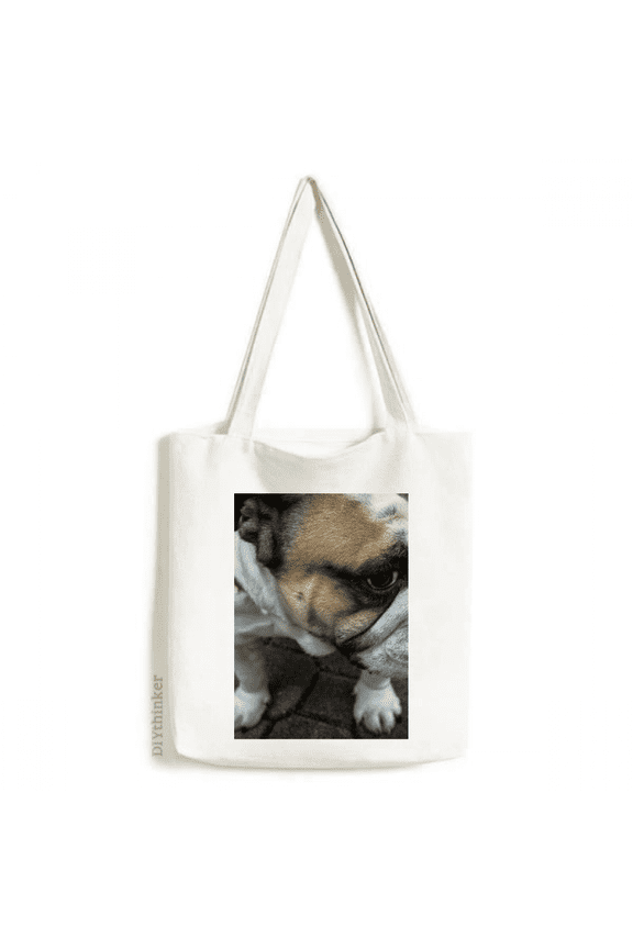 Bulldog Pet Animal Photography Pictures Tote Canvas Bag Shopping Satchel Casual Handbag