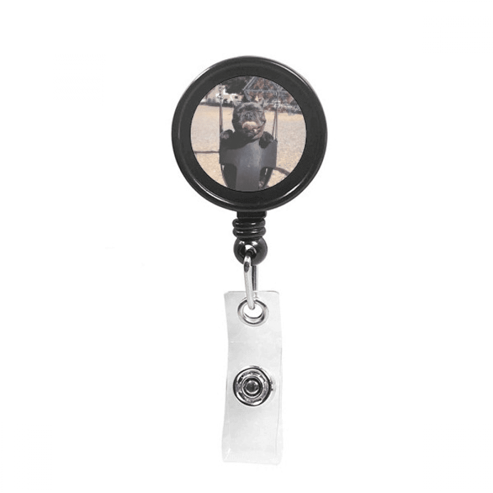 Bulldog Pet Photography Picture Retractable Keychain Badge Holder ID Badge