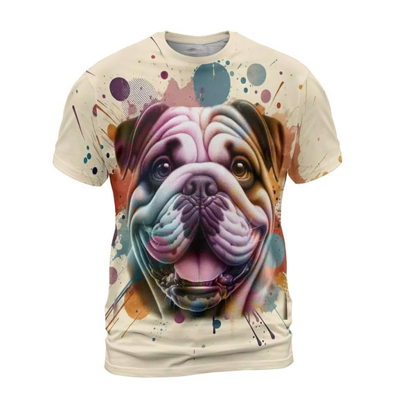 Bulldog Portrait Watercolor Vintage Retro Styles All Over Print 3D Shirt Unisex Merch Dog Lover Gifts Idea - 00001