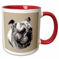 thumbnail image 1 of 3drose, Bulldog Portret, 15oz Two-tone Red Mug, 1 of 6