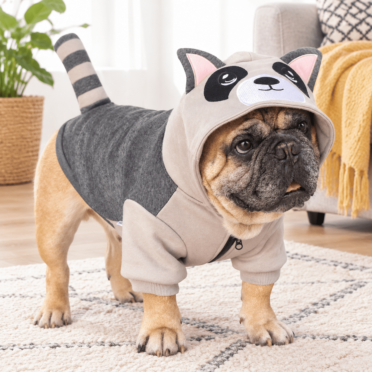 Bulldog Raccoon Costume Clothes Hoodies Outfits M - Walmart.com