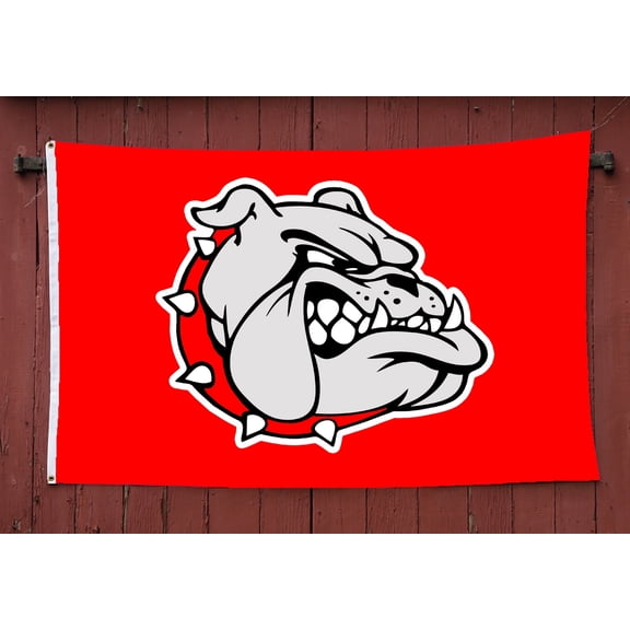 Bulldog Red 3' x 5' High School Mascot Polyester Flag