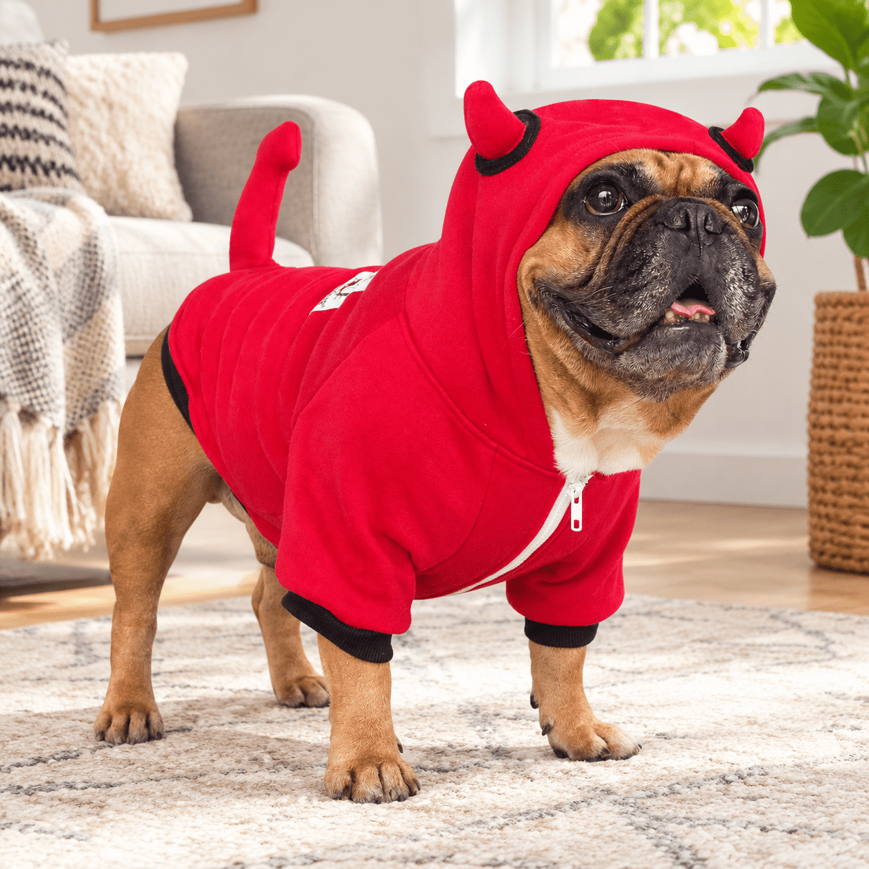 Red Deviles Bulldog Red Devil Costume Clothes Hoodies Outfit M - Walmart.com