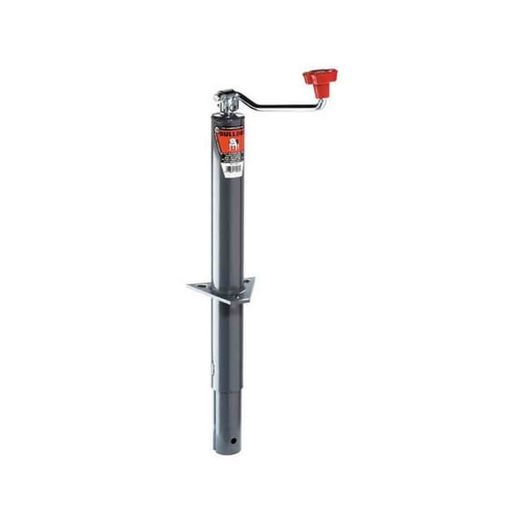 Bulldog Round Trailer Jack, A-Frame, 2,000 Lbs. Lift Capacity, Top Wind, Bolt-On, 15 In. Travel With Caster & Mounting Hardware (JB-155022-14)
