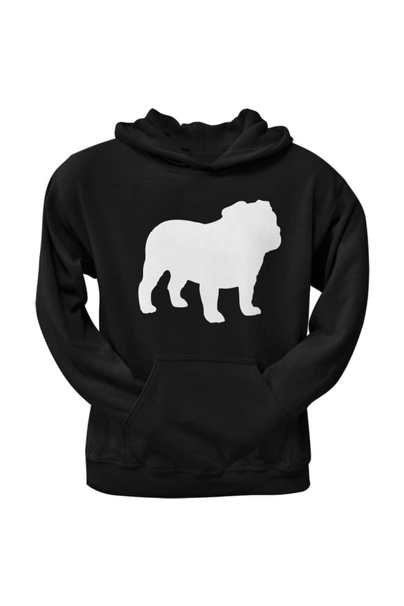 Bulldog Silhouette Black Adult Hoodie