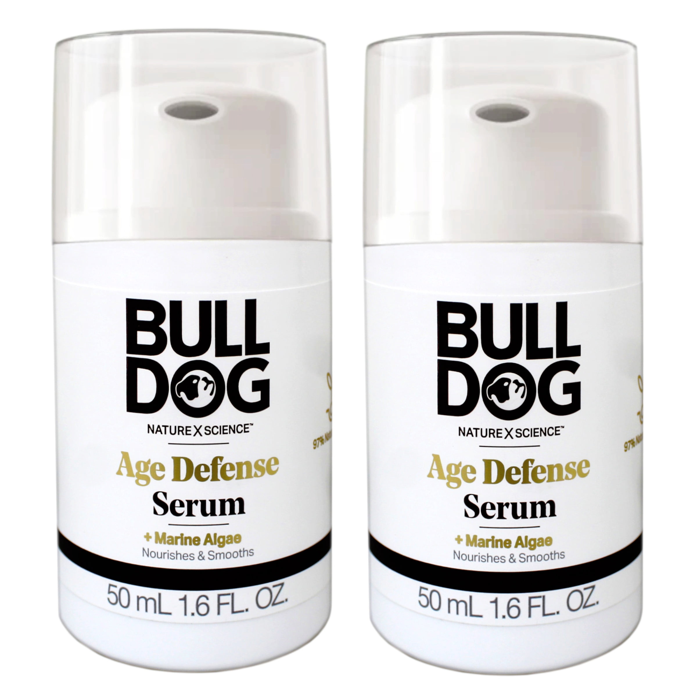 BULLDOG Mens Skincare Age Defense Serum with Marine Algae, 1.6 FL OZ - 2 Pack