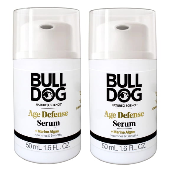 BULLDOG Mens Skincare Age Defense Serum with Marine Algae, 1.6 FL OZ - 2 Pack