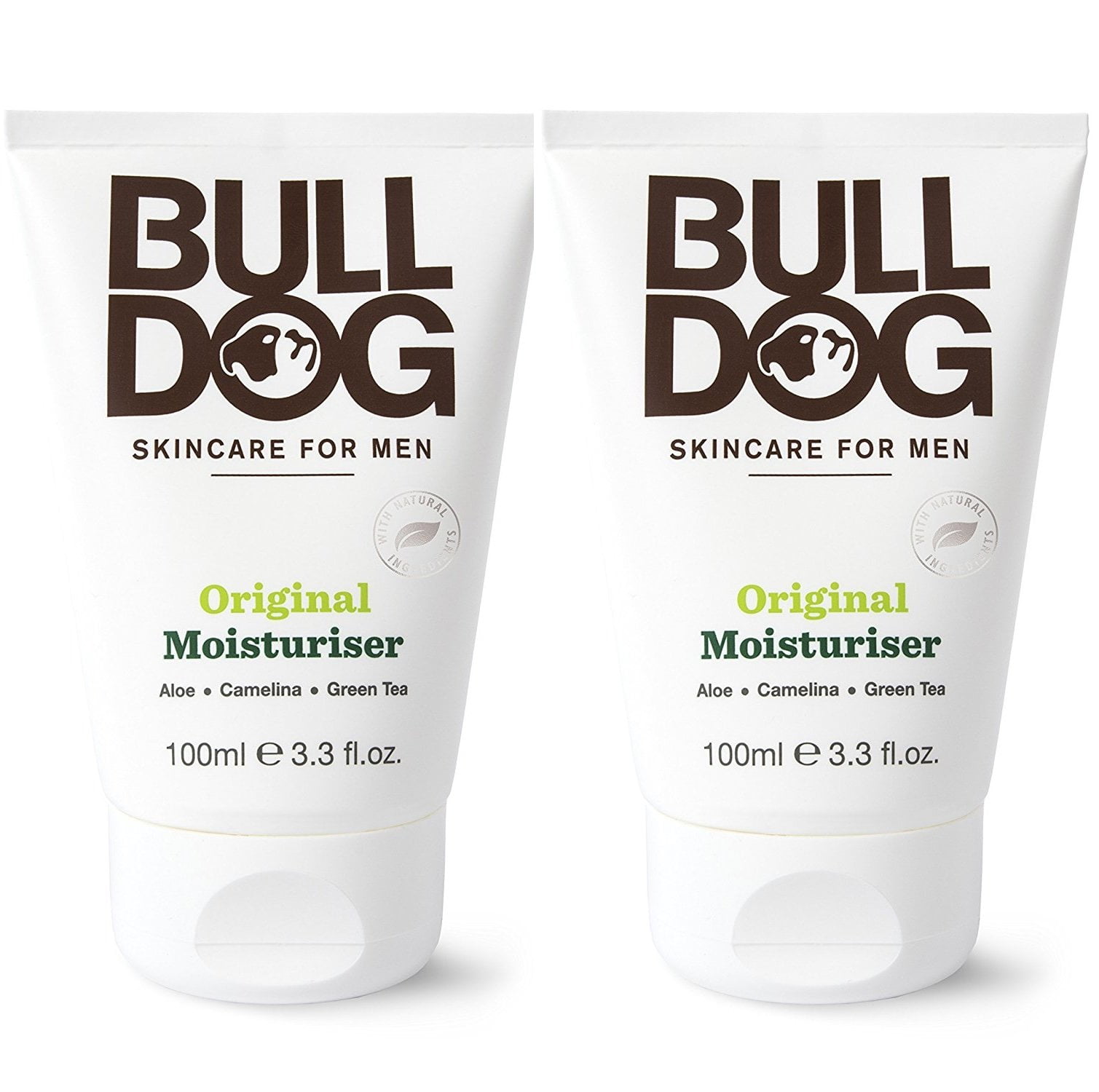 Bulldog Skincare Original Moisturizer For Men (Pack of 2) With 8 Essential Oils, Green Tea, Green Algae, Konjac Mannan and Vitamin E, 3.3 fl. oz. C39
