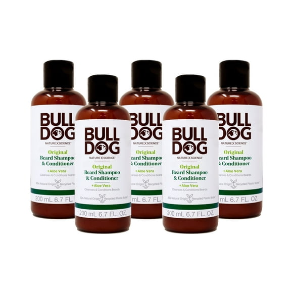 Bulldog Skincare for Men Original Beard Shampoo and Conditioner, 6.7 Oz Pack of 5