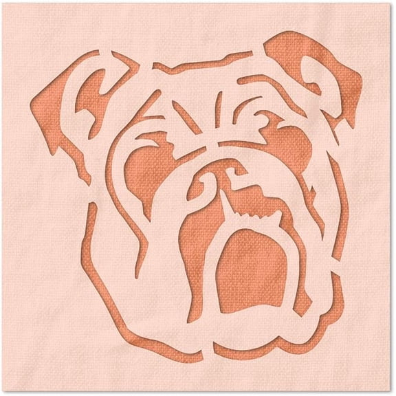 Bulldog Stencil - Reusable Mylar DIY Painting Template, 6x6 in