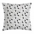 thumbnail image 1 of Bulldog Throw Pillow Cushion Cover, Monochrome Doodle Portraits with Paw Traces Best Friend Animal Lover, Decorative Square Accent Pillow Case, 24 X 24 Inches, Black White and Pale Grey, by Ambesonne, 1 of 2