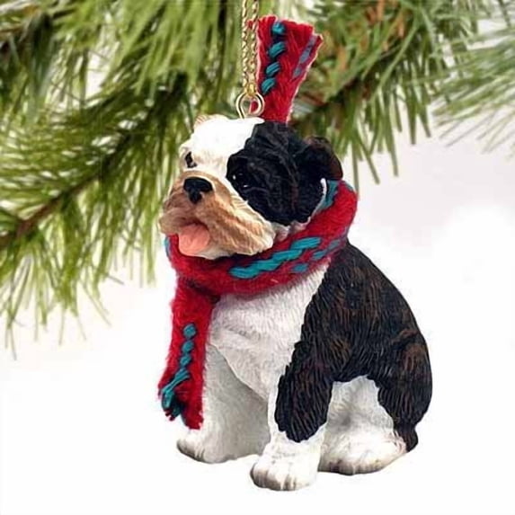 Bulldog Tiny Miniature One Christmas Ornament Brindle - DELIGHTFUL!