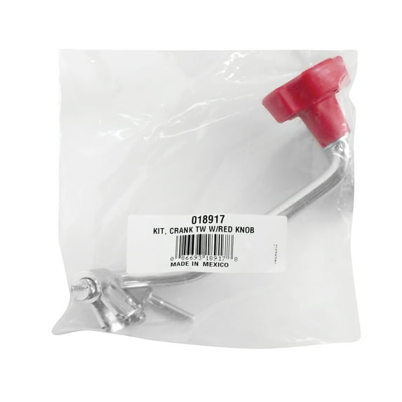 Bulldog Trailer Jack Accessory, Topwind Crank Assembly w/Bolt & Nut - Red Knob for 150's & 170's