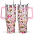 thumbnail image 1 of Bulldog Tumbler Bulldog Gifts 40 OZ 3D-Printed Insulated Cup Dog Lover Gift Travel Mug with Dogs Patterns and Vintage Florals(One Tumbler Included), 1 of 6
