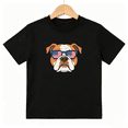 thumbnail image 1 of Bulldog USA Flag Sunglasses Boys Graphic Tee, Patriotic 100% Cotton Kids Short Sleeve T-Shirt 4-13Y, 1 of 5