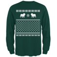 thumbnail image 1 of Bulldog Ugly Christmas Sweater Forest Adult Long Sleeve T-Shirt, 1 of 1