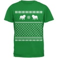 thumbnail image 1 of Bulldog Ugly Christmas Sweater Irish Green Adult T-Shirt, 1 of 1