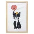 thumbnail image 1 of Bulldog Wall Art with Frame, Hand Drawn Illustration of a Puppy with a Crown and I am the Queen Words, Printed Fabric Poster for Bathroom Living Room, 23" x 35", Black Coral Marigold, by Ambesonne, 1 of 2